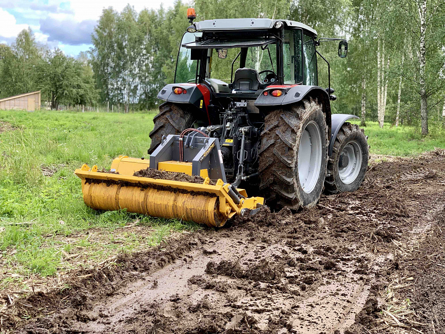 Massey Ferguson 6713 + ротоватор Mericrusher MJ